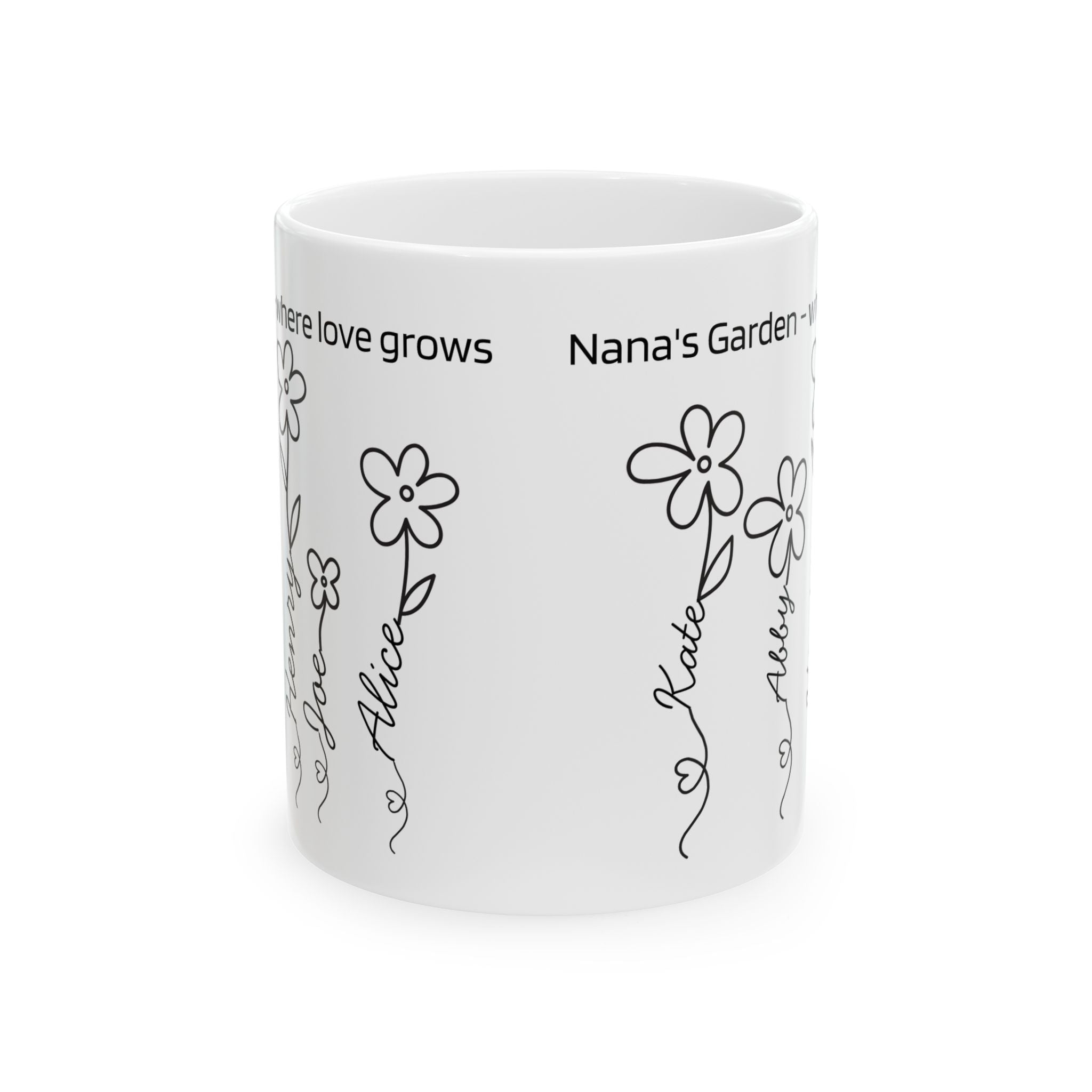 Personalized Floral Name Mug | Ideal Gift for Moms, Birthdays, Housewarming, Gardening Enthusiasts | Customizable Ceramic Cups