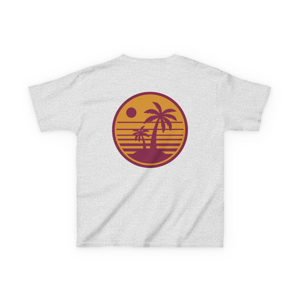 Kids T‑Shirt — Retro Sunset Palm Tree Beach Graphic