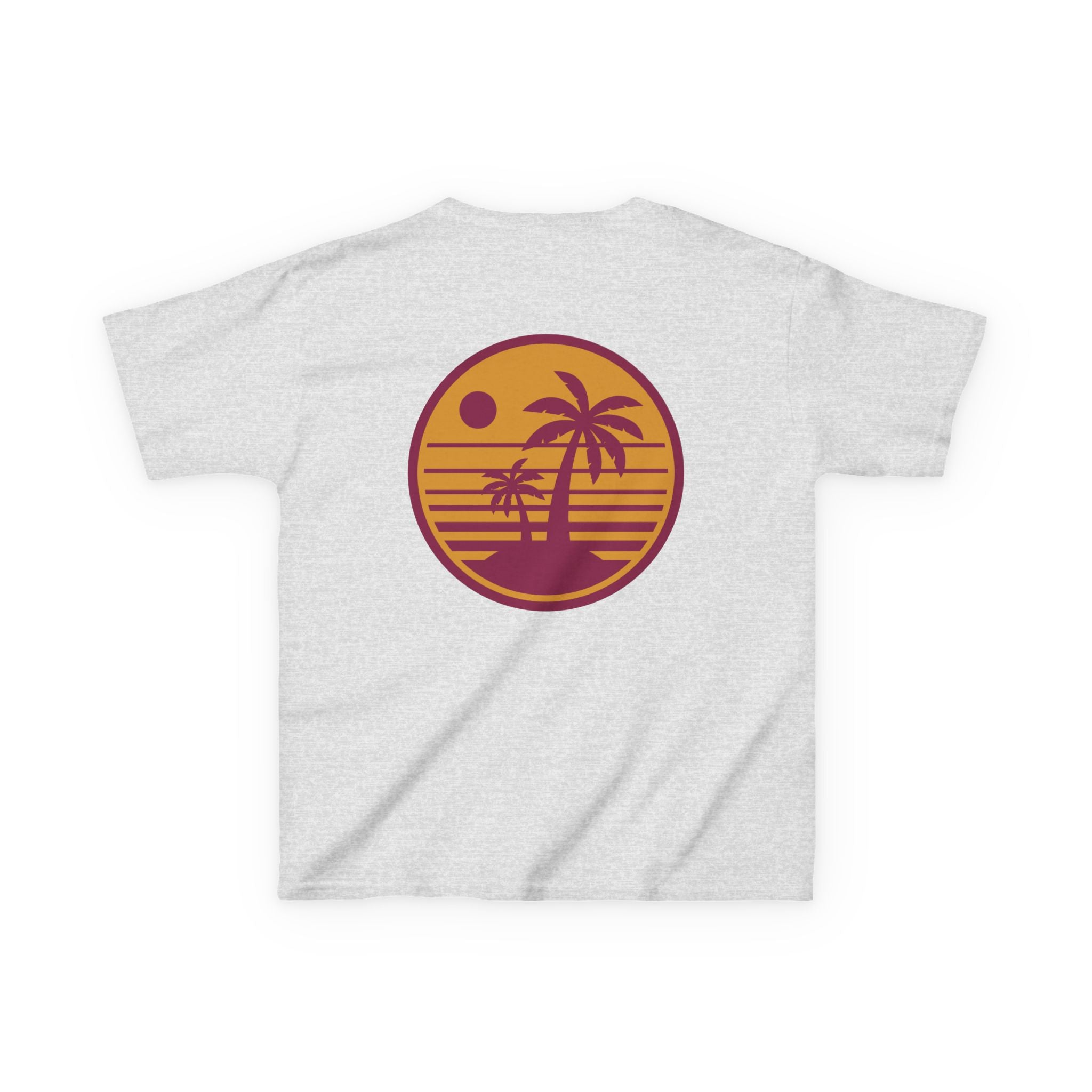 Kids T‑Shirt — Retro Sunset Palm Tree Beach Graphic