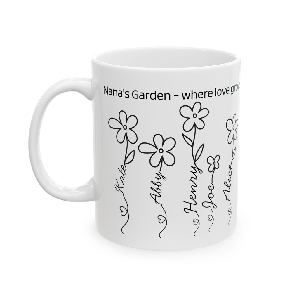 Personalized Floral Name Mug | Ideal Gift for Moms, Birthdays, Housewarming, Gardening Enthusiasts | Customizable Ceramic Cups