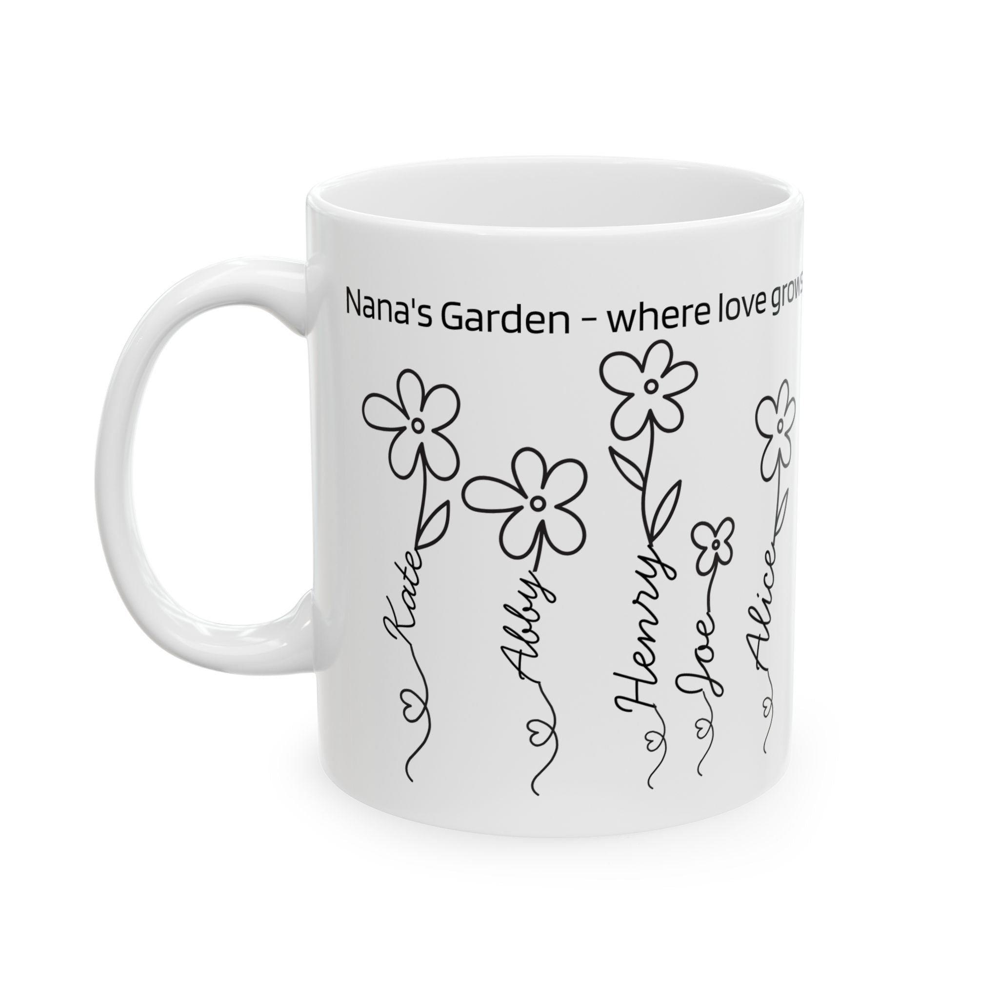Personalized Floral Name Mug | Ideal Gift for Moms, Birthdays, Housewarming, Gardening Enthusiasts | Customizable Ceramic Cups