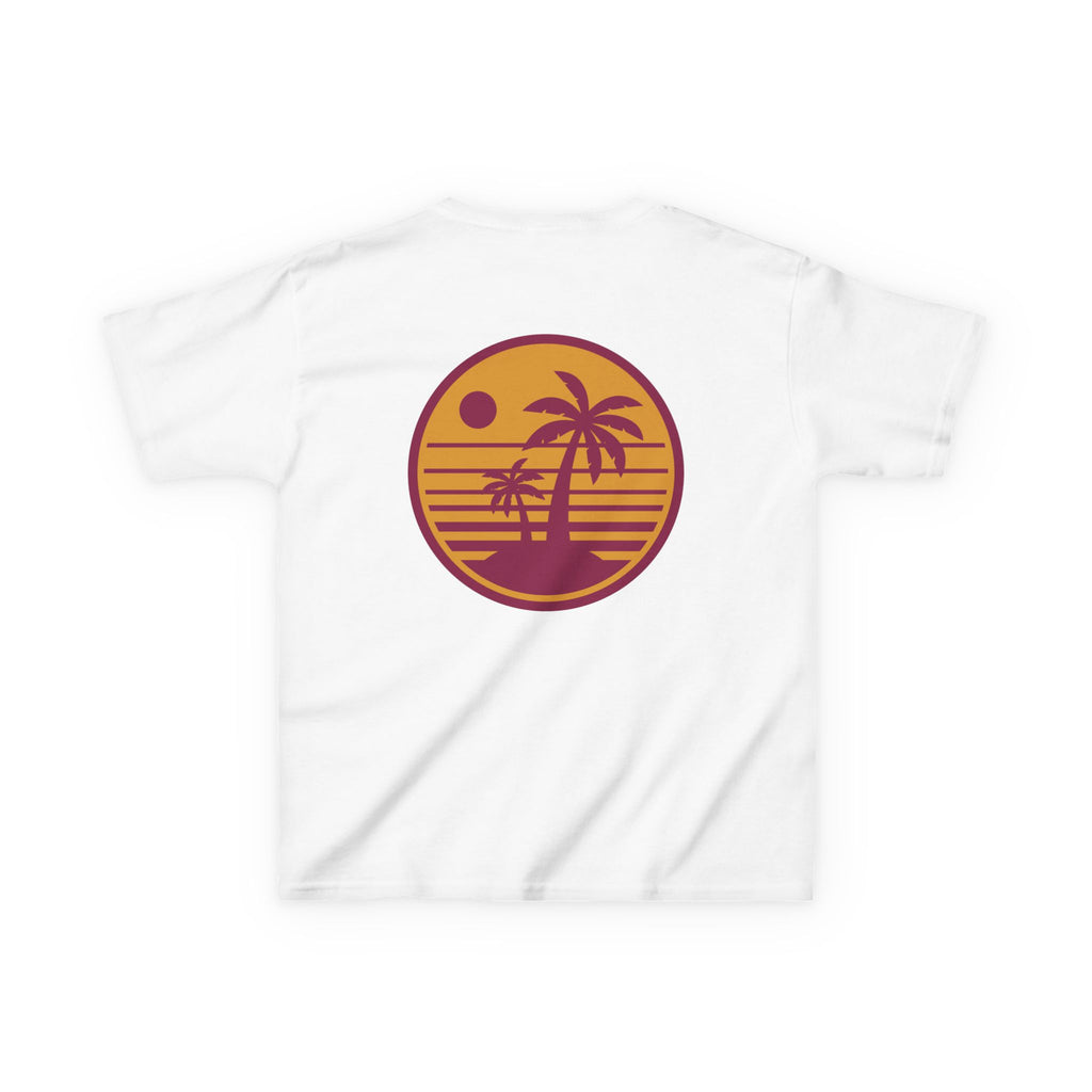Kids T‑Shirt — Retro Sunset Palm Tree Beach Graphic