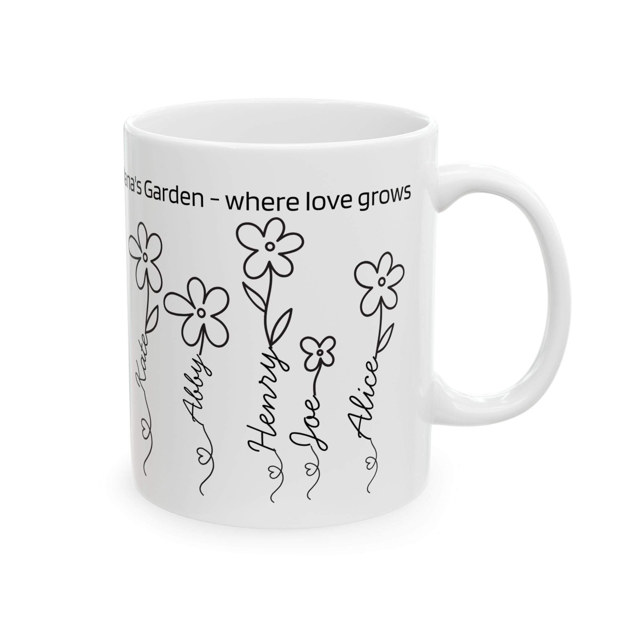 Personalized Floral Name Mug | Ideal Gift for Moms, Birthdays, Housewarming, Gardening Enthusiasts | Customizable Ceramic Cups